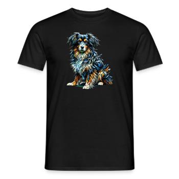 Polygon Art Kleine Münsterländer Münsterländer - Männer T-Shirt - Schwarz - Vorne - AI Model Male 178 light (178cm)