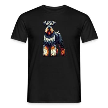 Geometric Art Giant Schnauzer Schnauzers - Men's T-Shirt - black - Front - AI Model Male 178 light (178cm)