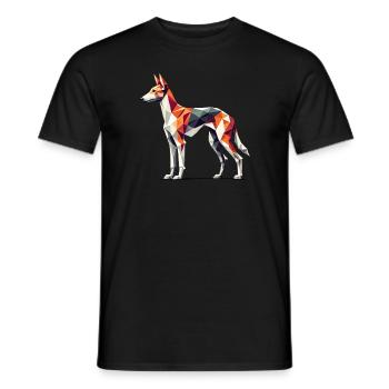 Geometrische Kunst Ibizenkischer Windhund - Männer T-Shirt - Schwarz - Vorne - AI Model Male 178 light (178cm)