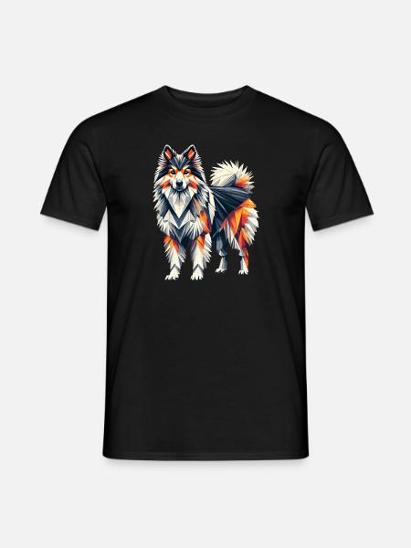 Geometrische Kunst Isländischer Schäferhund - Männer T-Shirt - Schwarz