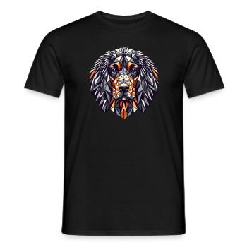 Geometrische Kunst Irish Water Spaniel Spaniels - Männer T-Shirt - Schwarz - Vorne - AI Model Male 178 light (178cm)