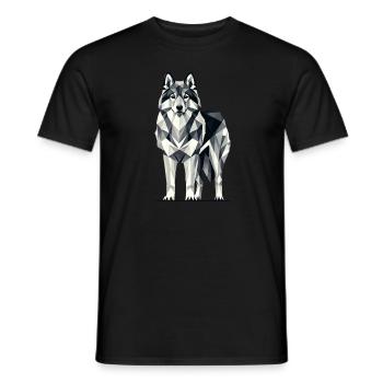Geometrische Kunst Norwegischer Elchhund - Männer T-Shirt - Schwarz - Vorne - AI Model Male 178 light (178cm)
