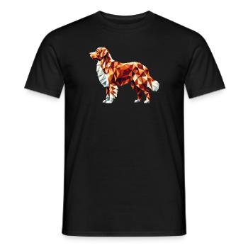 Geometric Art Nova Scotia Duck Tolling Retriever - Men's T-Shirt - black - Front - AI Model Male 178 light (178cm)