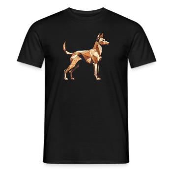 Geometric Art Pharaoh Hound - Men's T-Shirt - black - Front - AI Model Male 178 light (178cm)