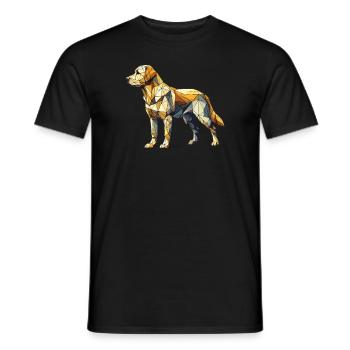 Geometric Line Art Labrador Retriever Lab Dog - Men's T-Shirt - black - Front - AI Model Male 178 light (178cm)
