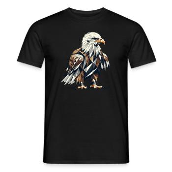 Art géométrique Pygargue à tête blanche Pygargue à tête blanche - T-shirt homme - noir - Devant - AI Model Male 178 light (178cm)
