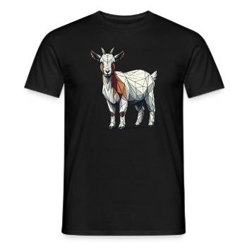 Art géométrique chèvres ferme animal chèvre amoureux de la chèvre - T-shirt homme - noir - Devant - AI Model Male 178 light (178cm)
