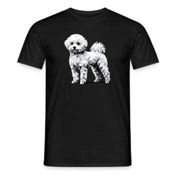 Geometrische Kunst Bichon Frise Bichon Frises - Männer T-Shirt - Schwarz - Vorne - AI Model Male 178 light (178cm)