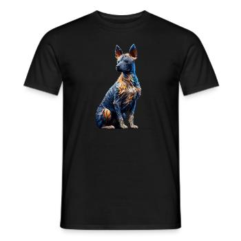 Polygon Art Peruanischer haarloser Hund - Männer T-Shirt - Schwarz - Vorne - AI Model Male 178 light (178cm)