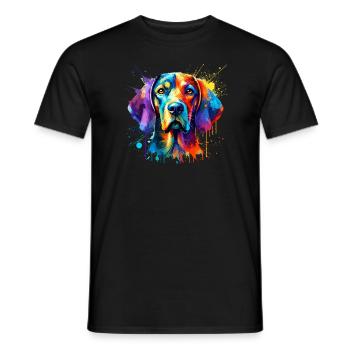 Bunte Splash Art Plott Hund Plott Hund - Männer T-Shirt - Schwarz - Vorne - AI Model Male 178 light (178cm)