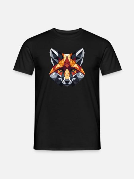 Geometric Art Fox Foxes - Men's T-Shirt - black