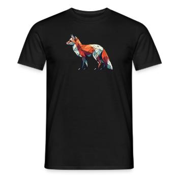 Geometric Art Fox Foxes - Men's T-Shirt - black - Front - AI Model Male 178 light (178cm)