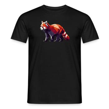 Geometric Art Red Panda Bear Pandas - Men's T-Shirt - black - Front - AI Model Male 178 light (178cm)