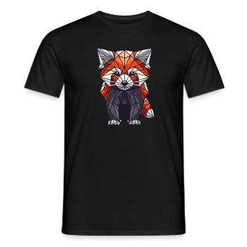 Geometrische Kunst Roter Panda Bär Pandas - Männer T-Shirt - Schwarz - Vorne - AI Model Male 178 light (178cm)