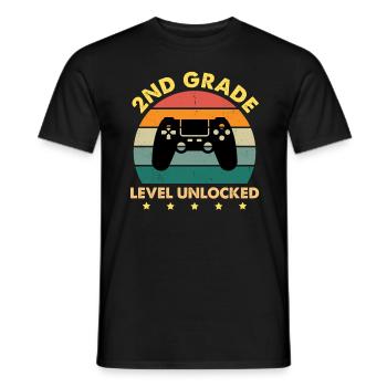 Niveau 2e année Débloqué Vintage Sunset - T-shirt homme - noir - Devant - AI Model Male 178 light (178cm)