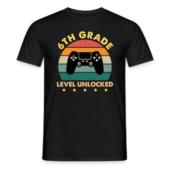 Niveau 6e année Débloqué Vintage Sunset - T-shirt homme - noir - Devant - AI Model Male 178 light (178cm)