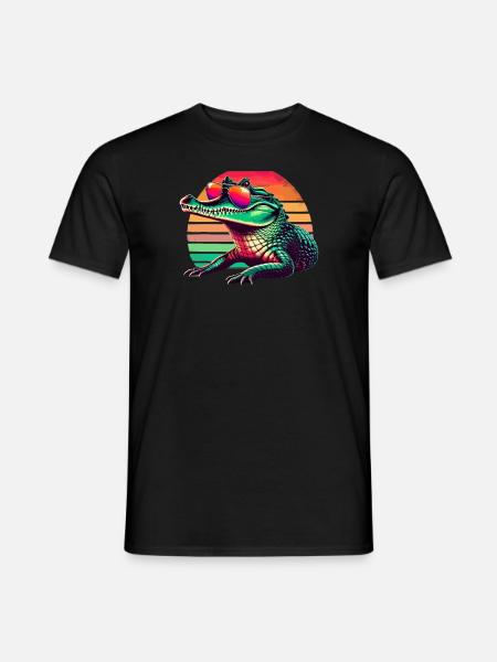 Polygon Art Gharial Gharials - Men's T-Shirt - black