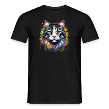 Colorful Splash Art California Spangled - Men's T-Shirt - black - Front - AI Model Male 178 light (178cm)