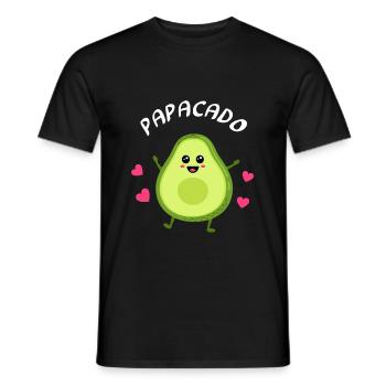Mamacado Papacado Schwangerschafts Partnerlook - Männer T-Shirt - Schwarz - Vorne - AI Model Male 178 light (178cm)