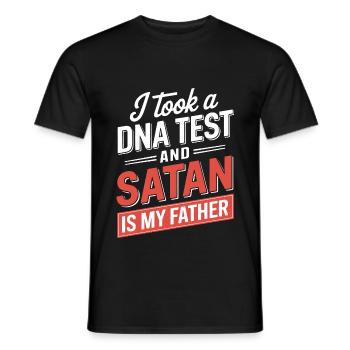 Habe einen DNA-Test gemacht: Satan ist mein Vater! - Männer T-Shirt - Schwarz - Vorne - AI Model Male 178 light (178cm)