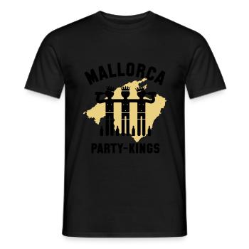 Mallorca Party-Kings (Partyurlaub / 2C) - Men's T-Shirt - black - Front - AI Model Male 178 light (178cm)