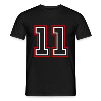 11 Numéro de numéro - T-shirt homme - noir - Devant - AI Model Male 178 light (178cm)