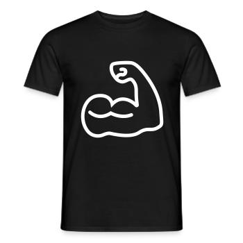 Muscles dumbbell icon - Men's T-Shirt - black - Front - AI Model Male 178 light (178cm)