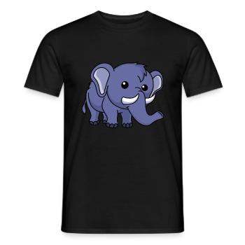 Mammoth Comic Animal - T-shirt homme - noir - Devant - AI Model Male 178 light (178cm)