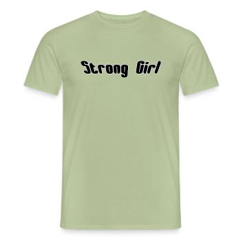 Strong girl - Männer T-Shirt - Sage - Vorne - AI Model Male 178 light (178cm)