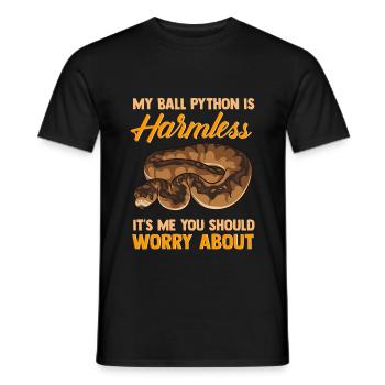 Inoffensif Python dangereux support serpents fan - T-shirt homme - noir - Devant - AI Model Male 178 light (178cm)