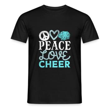 Peace Love Cheer Design - Men's T-Shirt - black - Front - AI Model Male 178 light (178cm)