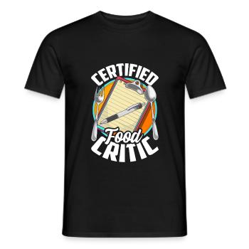Certified Restaurant Reviewer Restaurant Tester - Men's T-Shirt - black - Front - AI Model Male 178 light (178cm)