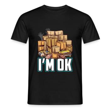 I’m Ok - Motif de facteur drôle - T-shirt homme - noir - Devant - AI Model Male 178 light (178cm)