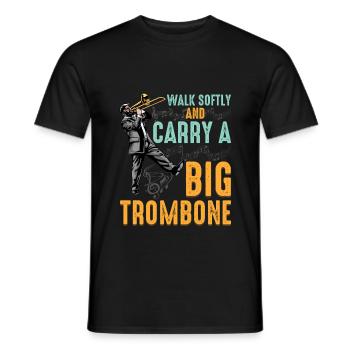 Trombone humor for marching band fans - Men's T-Shirt - black - Front - AI Model Male 178 light (178cm)