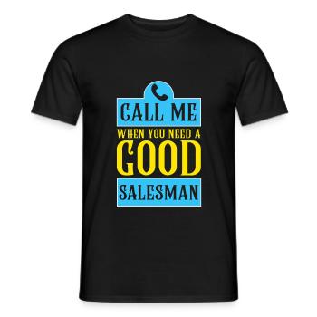 Good salesman, sales experts, humor - Men's T-Shirt - black - Front - AI Model Male 178 light (178cm)