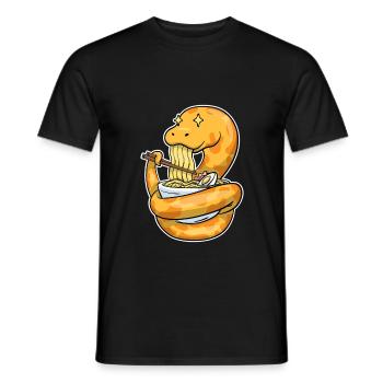 Königspython Isst Ramen - Männer T-Shirt - Schwarz - Vorne - AI Model Male 178 light (178cm)