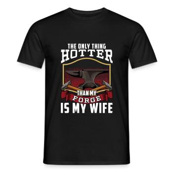 Hotter Than My Forge - Metalsmith Humor - Men's T-Shirt - black - Front - AI Model Male 178 light (178cm)