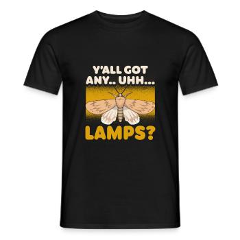 Vous avez tous des lampes Entomologiste Moth disant - T-shirt homme - noir - Devant - AI Model Male 178 light (178cm)