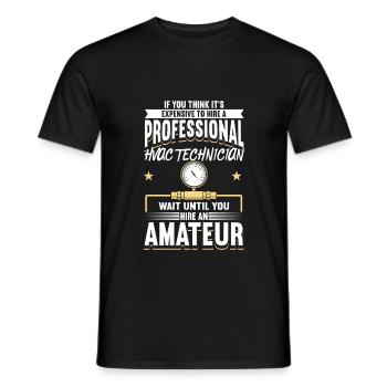Technicien professionnel en climatisation disant - T-shirt homme - noir - Devant - AI Model Male 178 light (178cm)