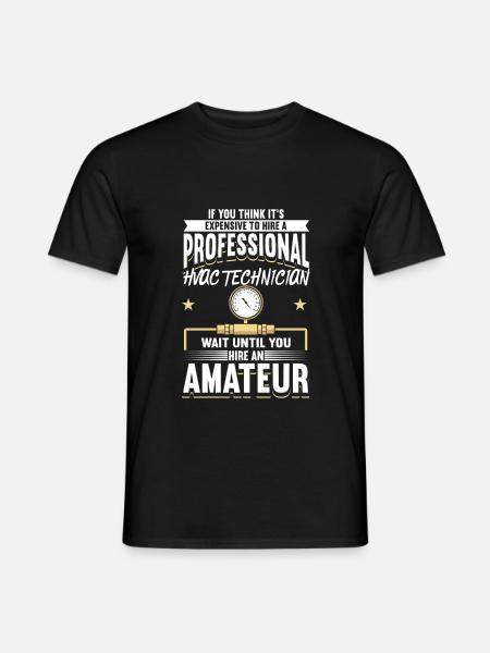 Profi Klimatechniker Spruch - Männer T-Shirt - Schwarz