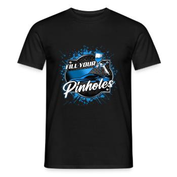 Fill Your Pinholes – Painter Humor - Men's T-Shirt - black - Front - AI Model Male 178 light (178cm)