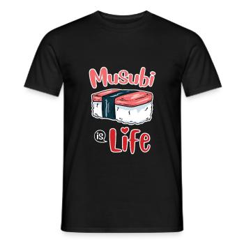 Musubi Love - Ambiance culinaire hawaïenne - T-shirt homme - noir - Devant - AI Model Male 178 light (178cm)