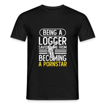 Être un bûcheron Bûcheron Humour - T-shirt homme - noir - Devant - AI Model Male 178 light (178cm)