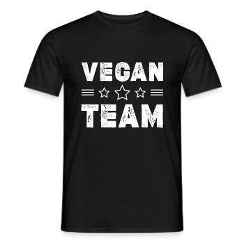 Vegan Team - Männer T-Shirt - Schwarz - Vorne - AI Model Male 178 light (178cm)
