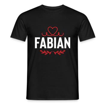 Fabian - Men's T-Shirt - black - Front - AI Model Male 178 light (178cm)