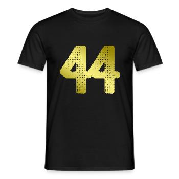 44 Zahl Trikot - Männer T-Shirt - Schwarz - Vorne - AI Model Male 178 light (178cm)
