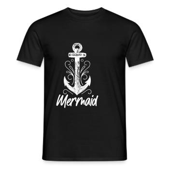 Mermaid Anker Spruch Geschenk See Schiffanker - Männer T-Shirt - Schwarz - Vorne - AI Model Male 178 light (178cm)