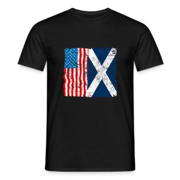 Schottland USA Flagge Highlander Tartan Kilt - Männer T-Shirt - Schwarz - Vorne - AI Model Male 178 light (178cm)