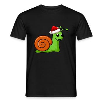 Schnecke Comic Weihnachten - Männer T-Shirt - Schwarz - Vorne - AI Model Male 178 light (178cm)