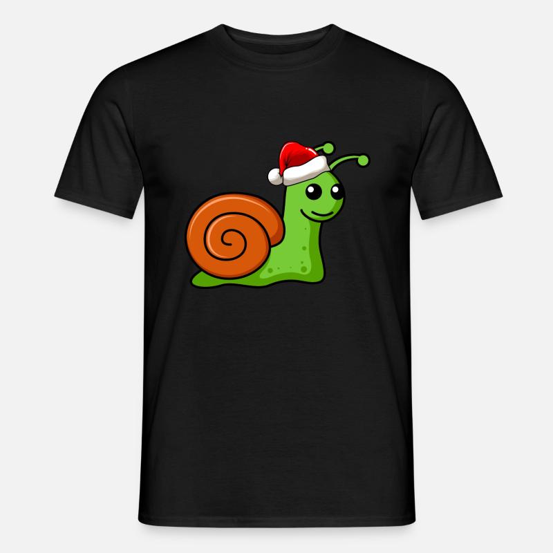 Schnecke Comic Weihnachten - Männer T-Shirt - Schwarz